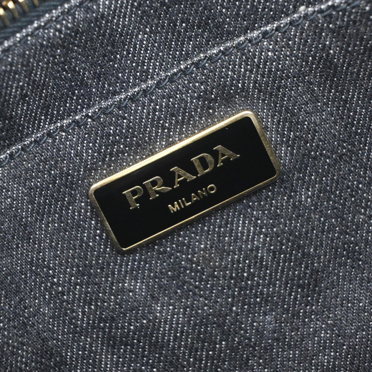 PRADA Logo Canapa 2way Shoulder Hand Bag Canvas Leather Black GHW Italy 82MA679