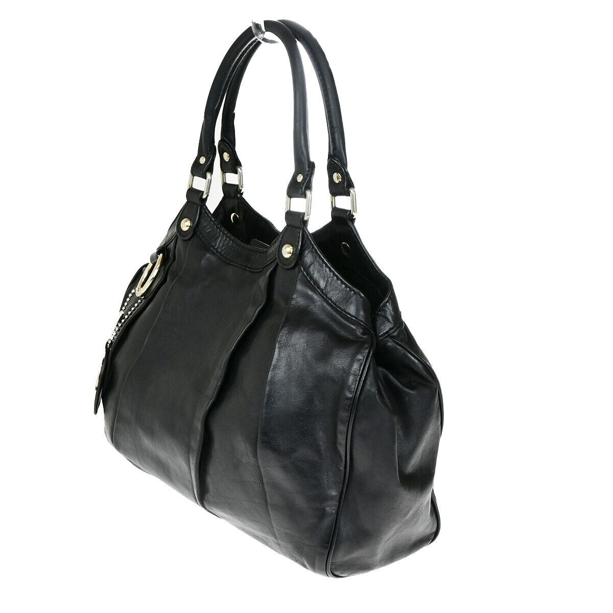 GUCCI GG Sukey Shoulder Hand Bag Guccissima Leather Black SHW 30SJ470