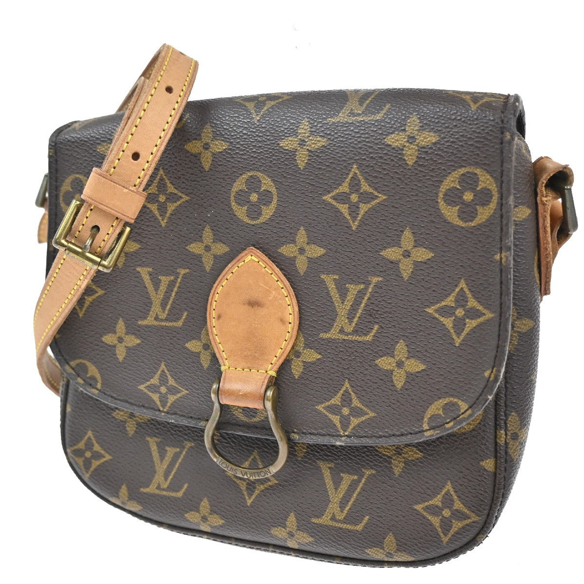 LOUIS VUITTON Saint Cloud MM Shoulder Bag Monogram Leather Brown M51243 81CA682