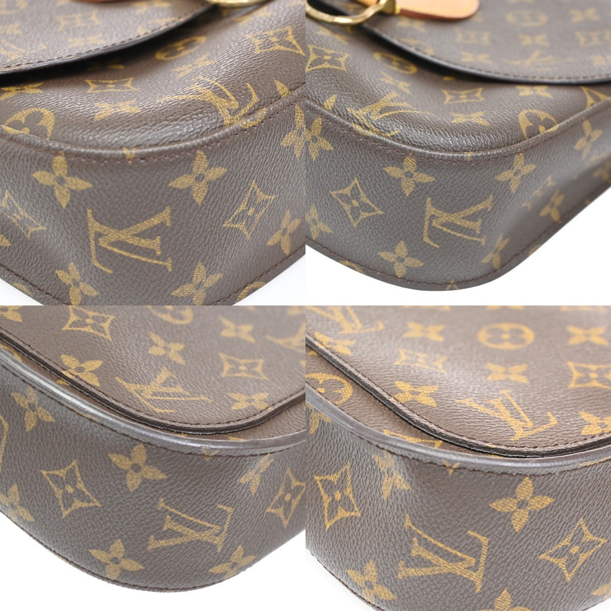 LOUIS VUITTON Saint Cloud GM Shoulder Bag Monogram Leather Brown M51242 76CA606