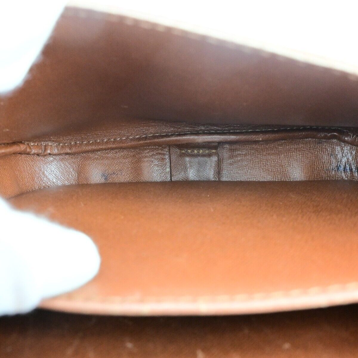 LOUIS VUITTON Cartouchiere MM Shoulder Bag Monogram Leather Brown M51253 33ED897