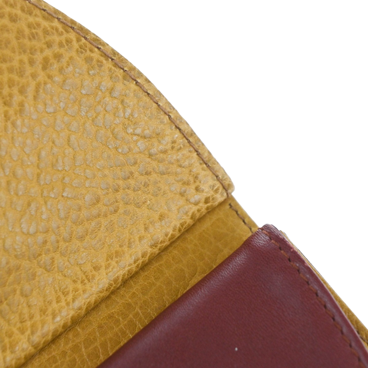 MUST DE CARTIER 2C Logo Trinity Bicolor Shoulder Bag Leather Yellow Red 38YJ118