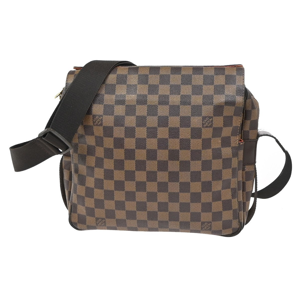LOUIS VUITTON Naviglio Shoulder Bag Damier Ebene Leather Brown N45255 76ZA305