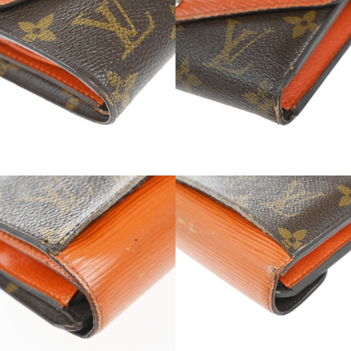 LOUIS VUITTON Marie Compact Wallet Monogram Leather Orange Brown M60495 04KP385
