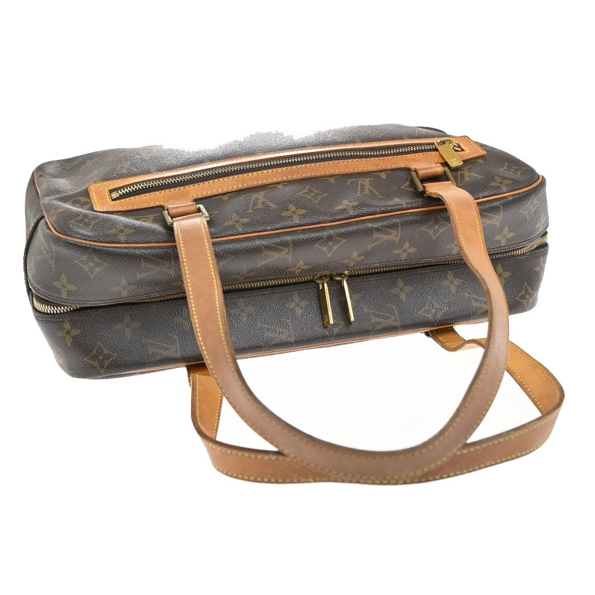 LOUIS VUITTON LV Logo Cite GM Shoulder Bag Monogram Leather Brown M51181 87KB424
