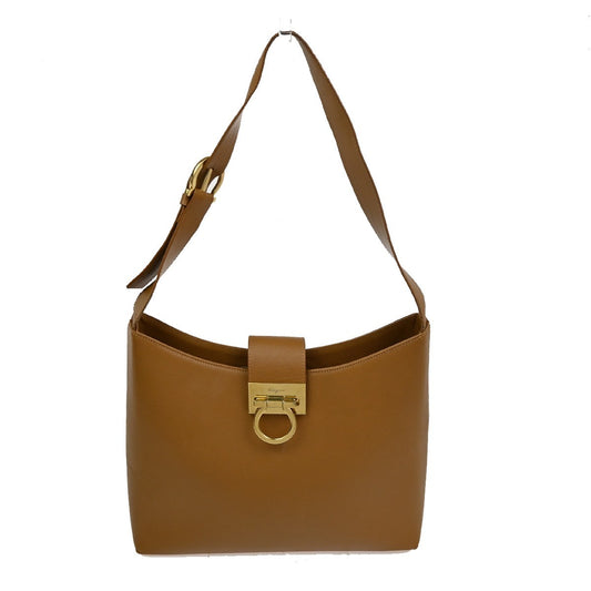 SALVATORE FERRAGAMO Sofia Gancini 2Way Shoulder Hand Bag Leather Brown 61TA284