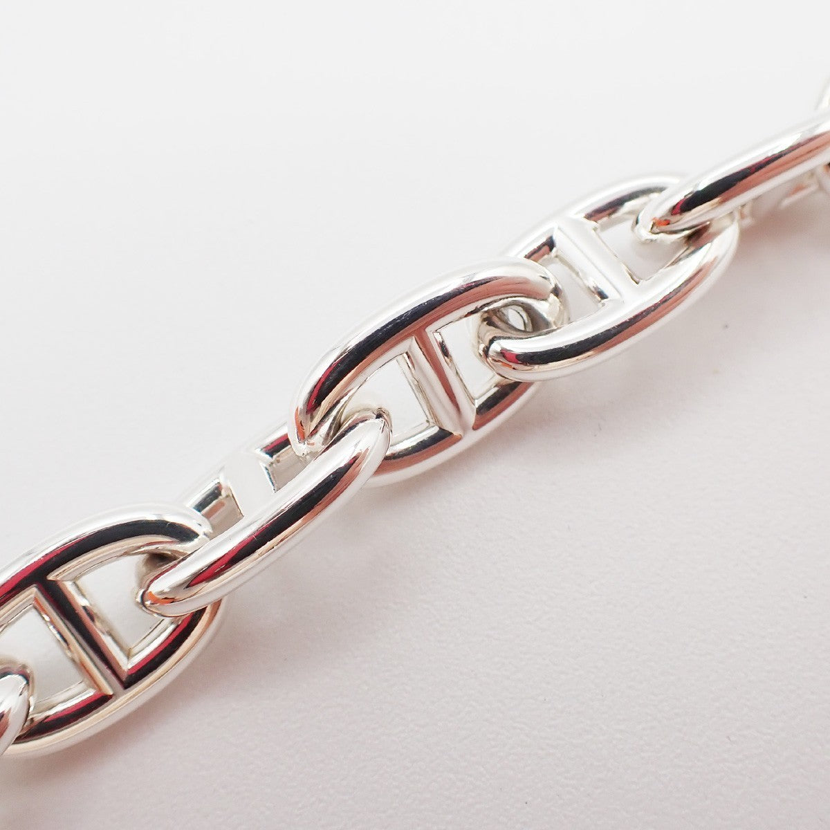HERMES Logo Chaine D'ancre MM Chain Bracelet  15 Links Ag 925 Silver 363LC623