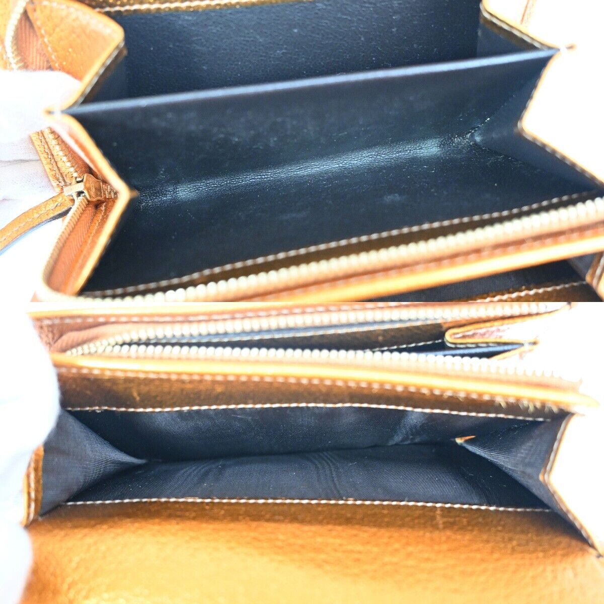 GUCCI GG Pattern Bifold Wallet Purse Canvas Leather Brown Orange Gold 69SH092