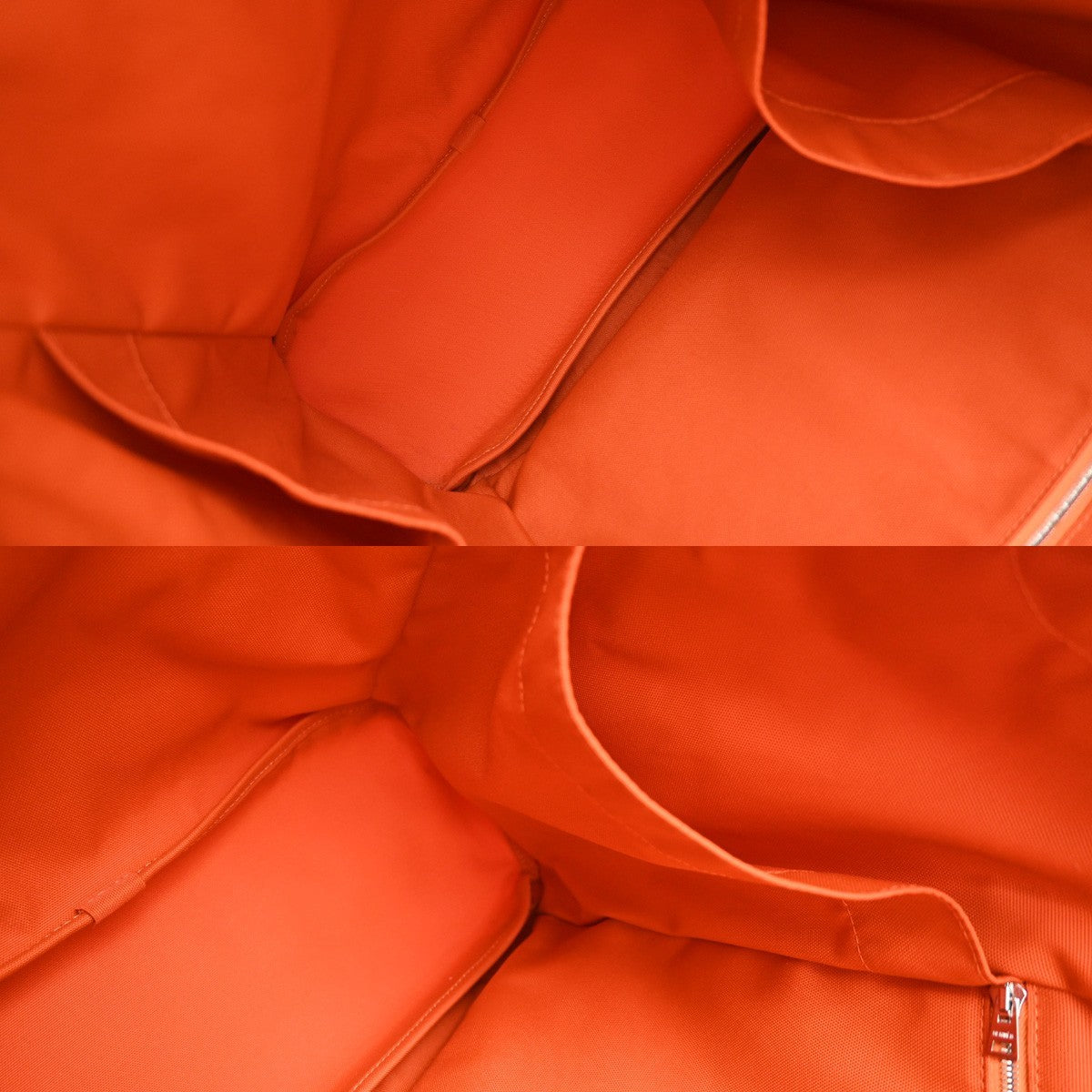 HERMES Logo Grooming 2Way Shoulder Hand Bag Canvas Leather Blue Orange 332LC612