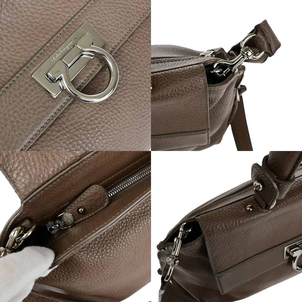 SALVATORE FERRAGAMO Gancini Sofia 2Way Shoulder Hand Bag Leather BN SHW 39YF720