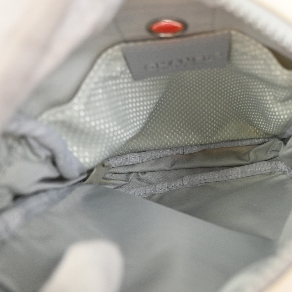 CHANEL CC Logo Sport Line Camellia Shoulder Bag Nylon White SHW Italy 74ZA283