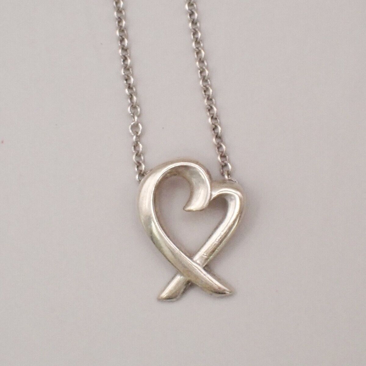 TIFFANY & CO. Loving Heart Chain Necklace Paloma Picass Silver Ag 925 01YF223