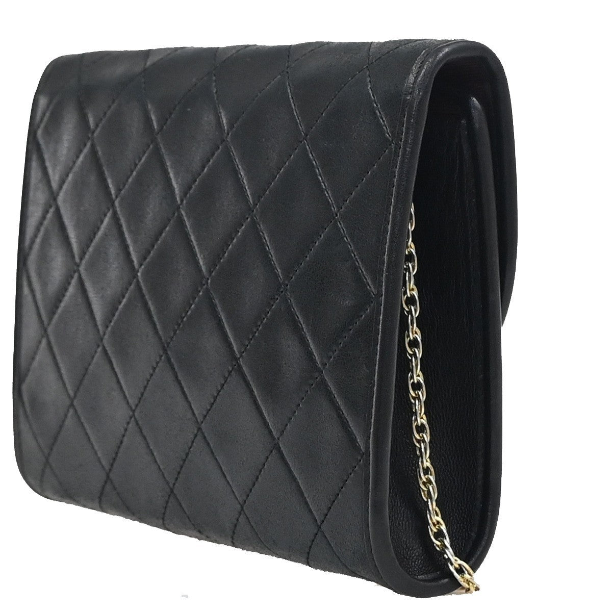 CHANEL CC Logo Mini Matelasse Chain Shoulder Bag Leather Black GHW 667RF904