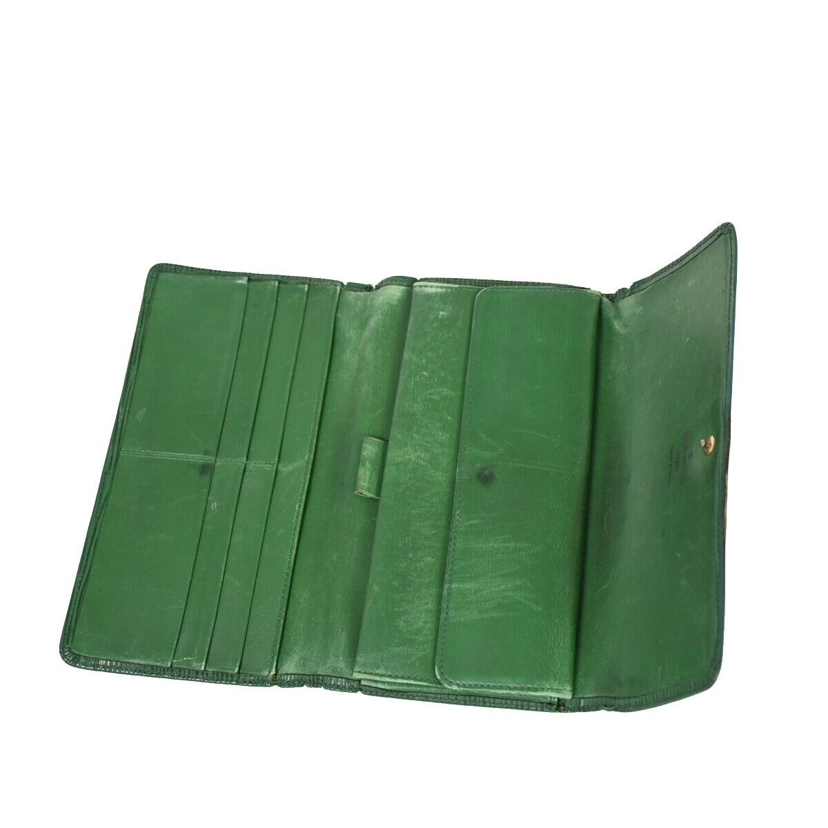 LOUIS VUITTON Logo International Trifold Wallet Epi Leather Green M63384 08YD113