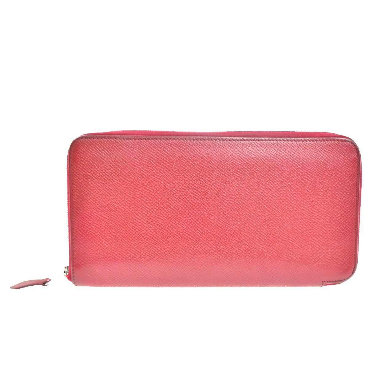 HERMES Azap Silk In Long Wallet Epsom Leather Red SHW France 35KC599