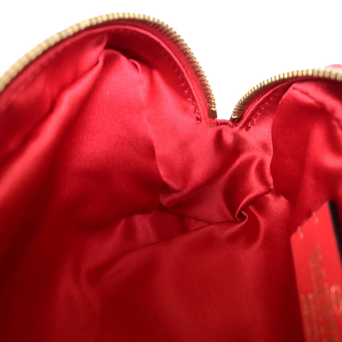 VALENTINO GARAVANI Logo Cosmetic Pouch Nylon Leather Red GHW Italy 09YF133