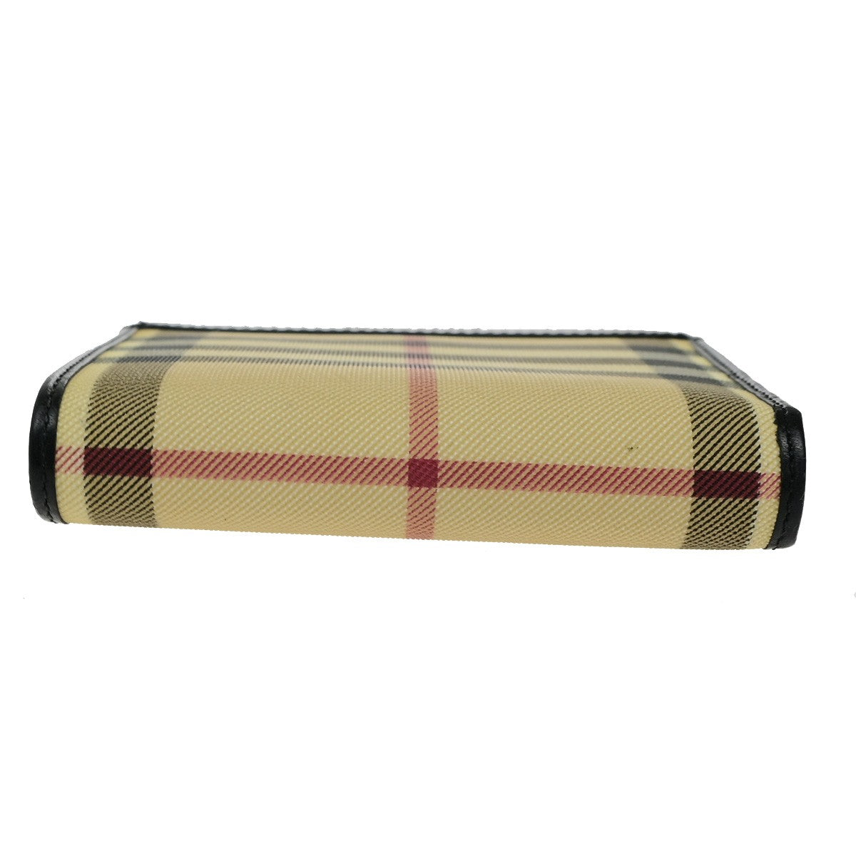 BURBERRY Logo Nova Check Compact Bifold Wallet Purse PVC Leather BN BK 07YH513