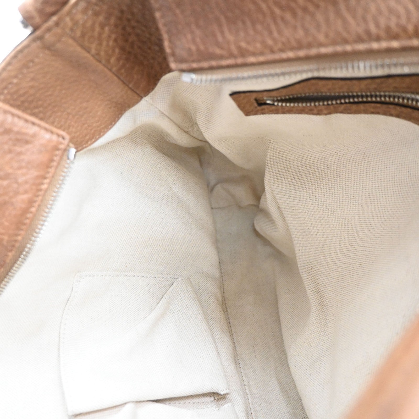 GUCCI Miss GG 2Way Hand Shoulder Bag Pebbled Leather Brown SHW Italy 86KD069