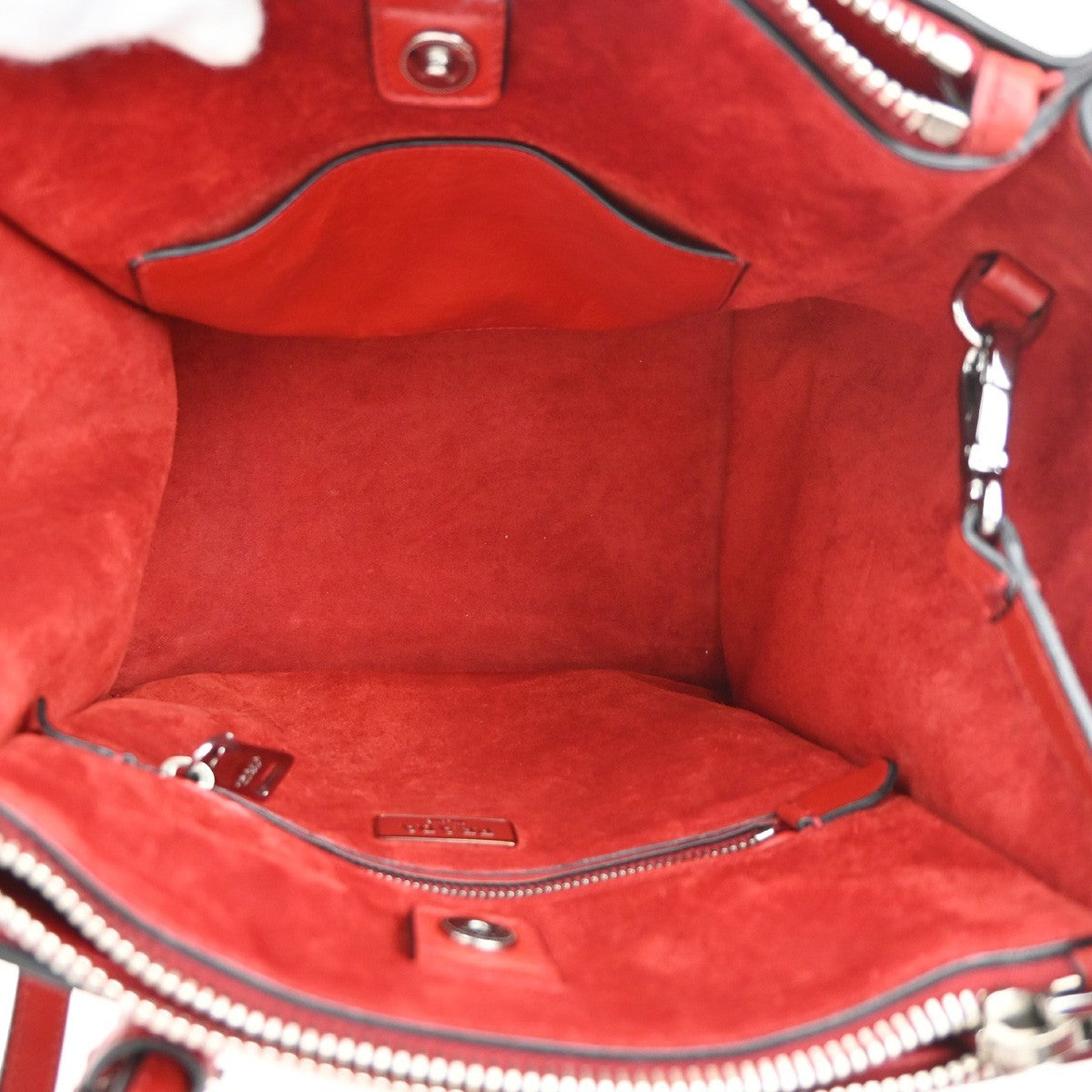 PRADA Logo 2Way Shoulder Hand Bag Glace Calf Leather Red SHW Italy 12TA657