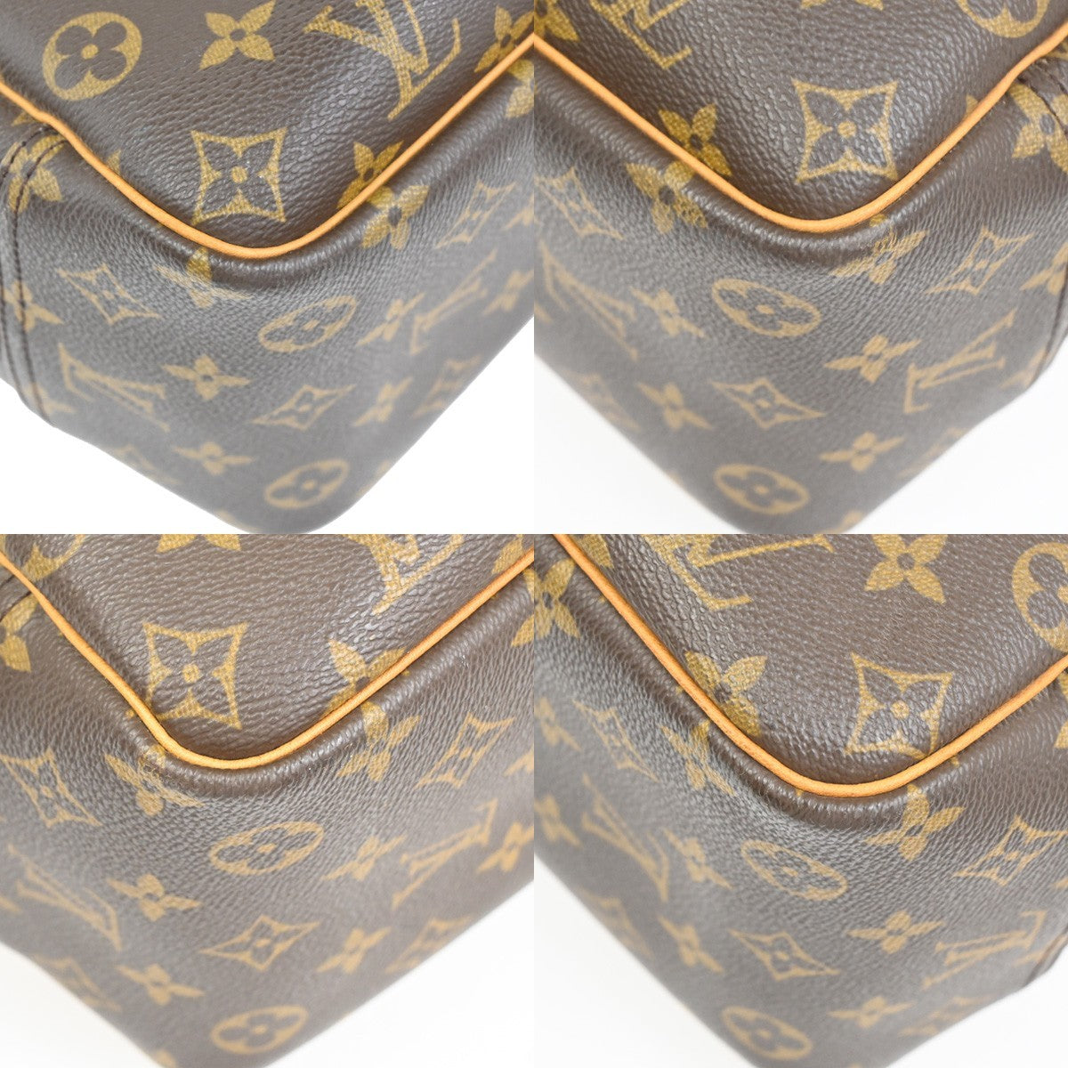 LOUIS VUITTON LV Logo Deauville Hand Bag Monogram Leather Brown M47270 81TA644