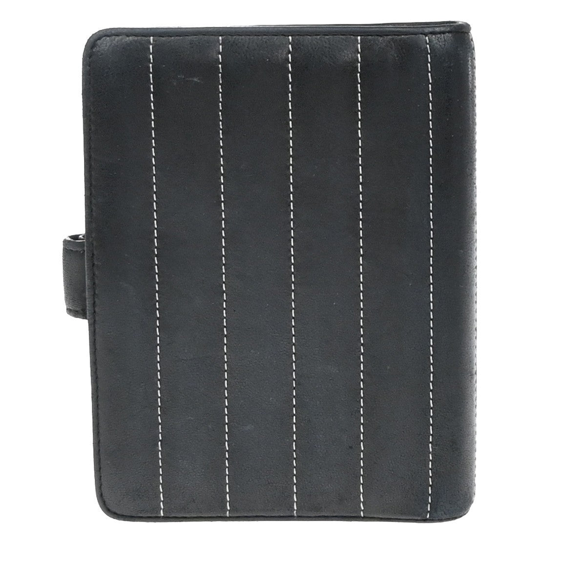 CHANEL Mademoiselle Agenda Day Planner Notebook Cover Leather Black SHW 60EG116