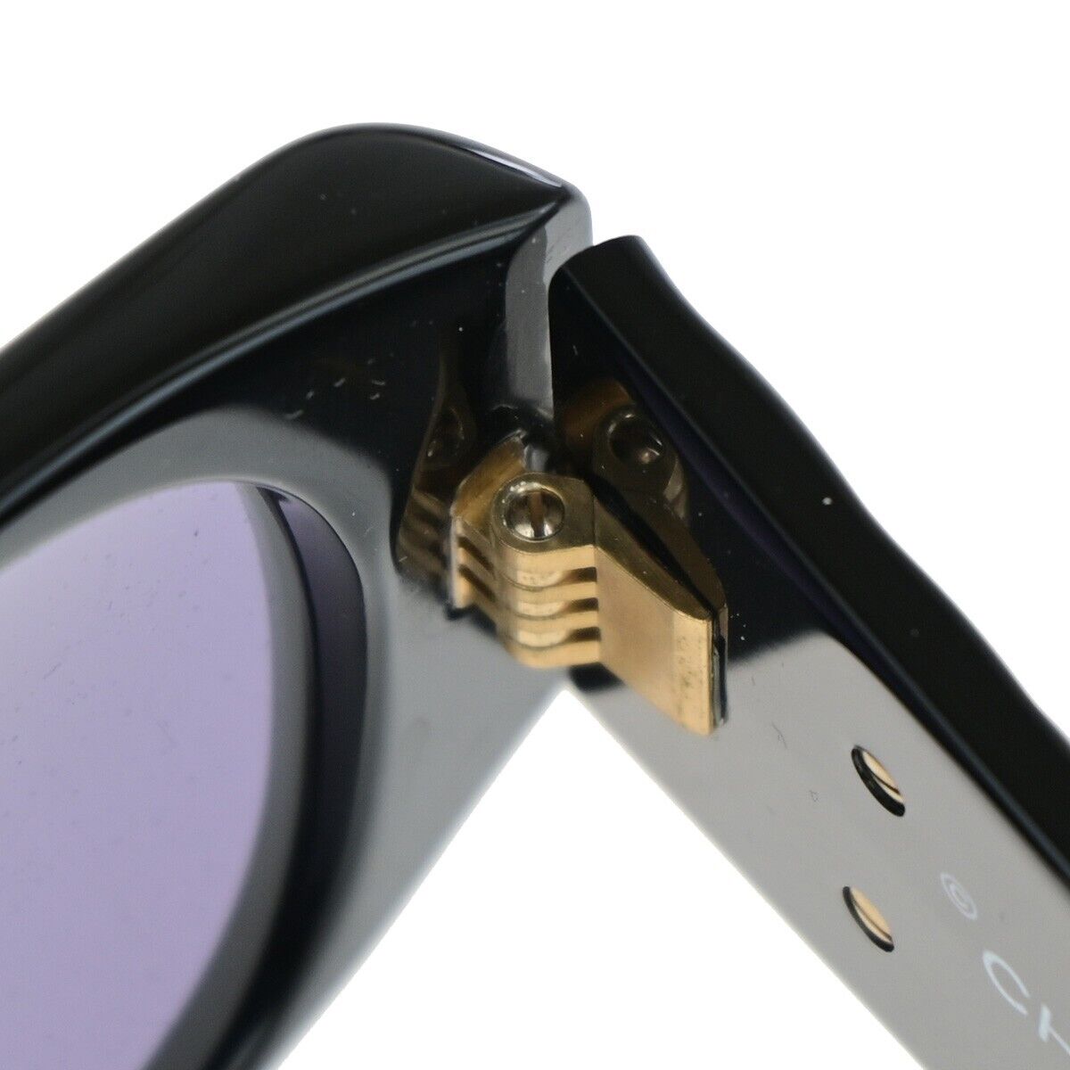 CHANEL CC Logo Matelasse Sunglasses Eye Wear Plastic Black GHW 01450 04RK668