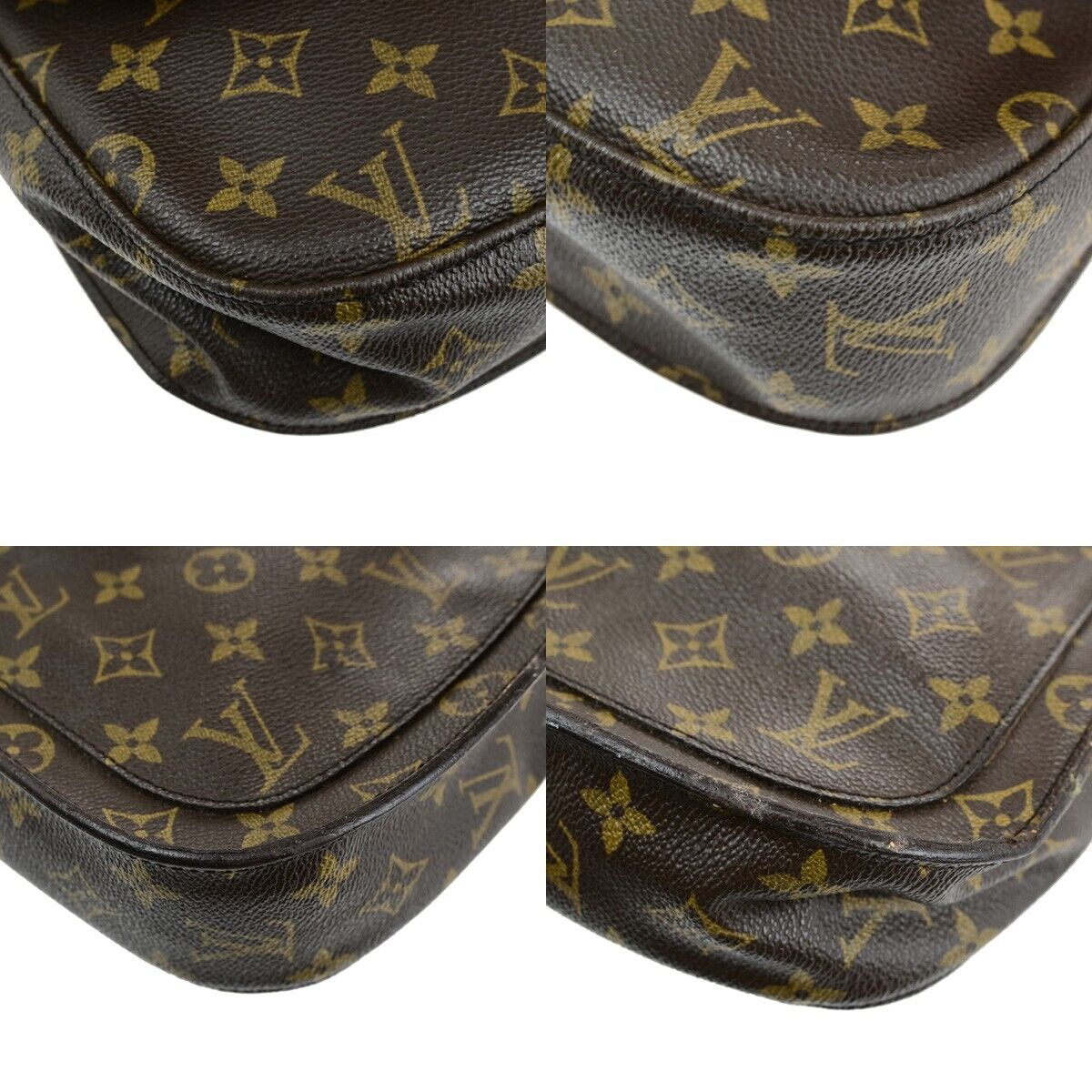 LOUIS VUITTON Saint Cloud GM Shoulder Bag Monogram Leather Brown M51242 69ED341