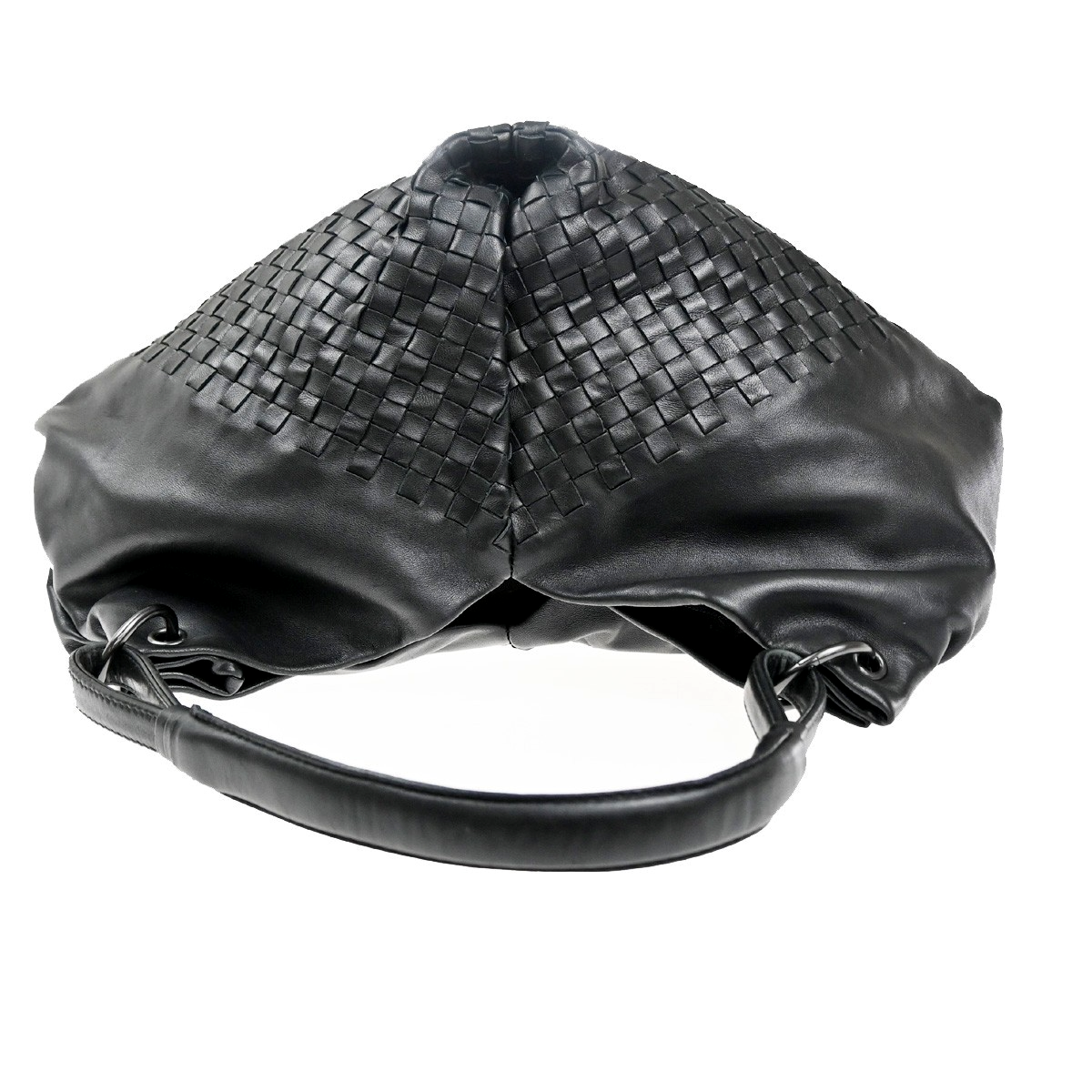 BOTTEGA VENETA Intrecciato Logo Shoulder Bag Leather Black Italy 667RL737