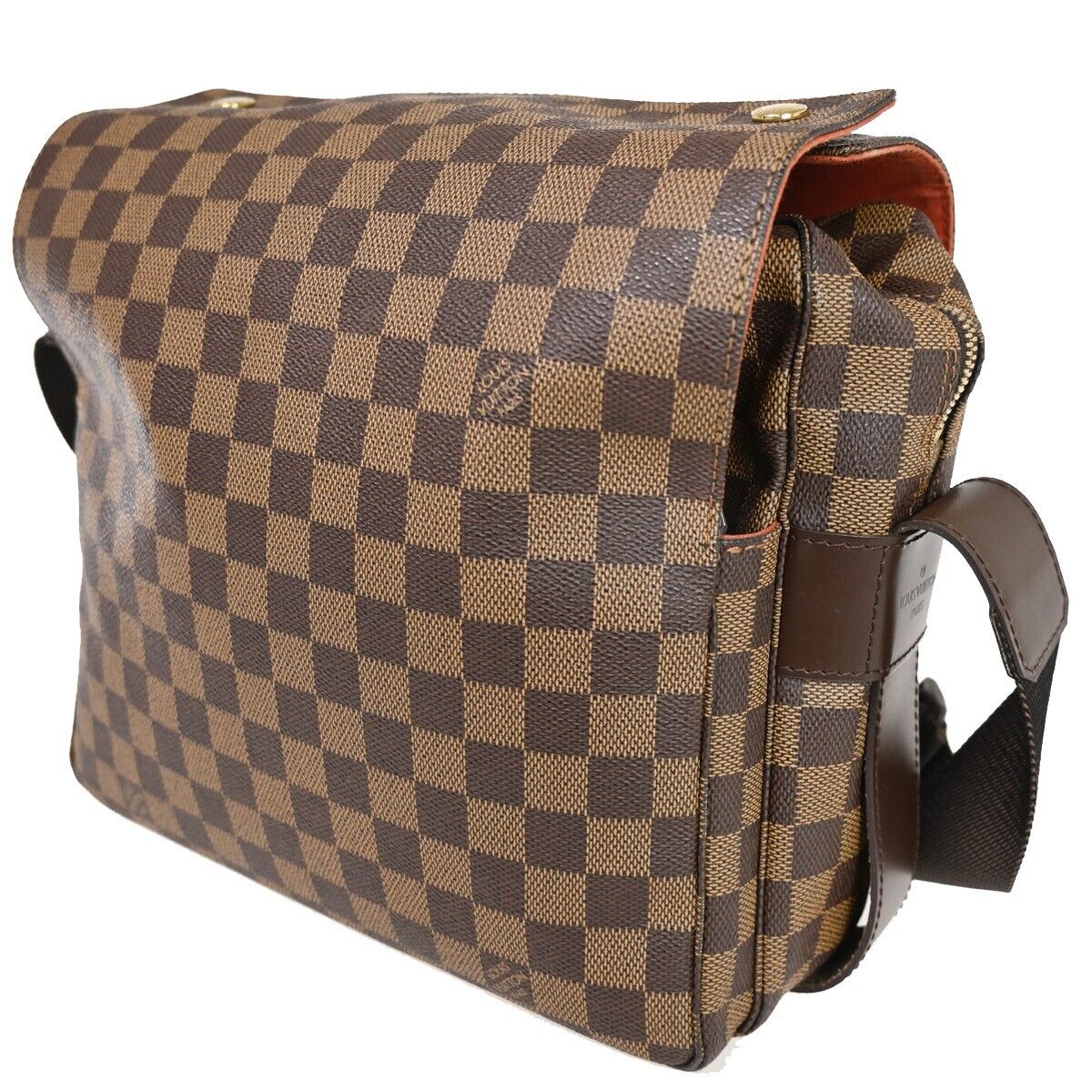 LOUIS VUITTON Naviglio Shoulder Bag Damier Ebene Leather Brown N45255 90FA422