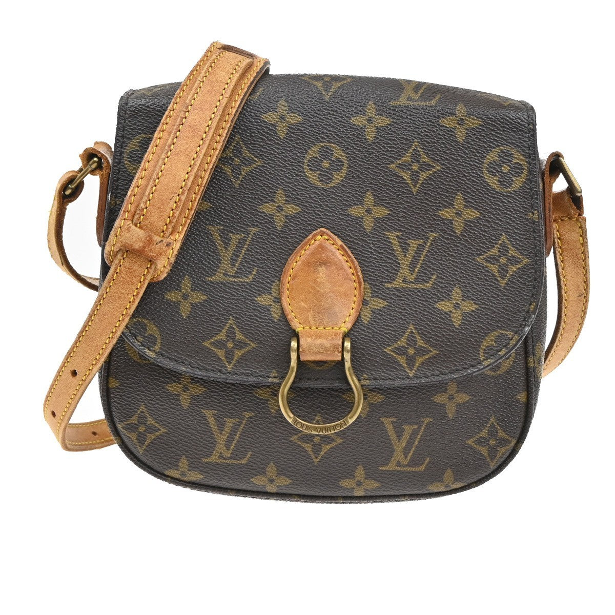 LOUIS VUITTON Saint Cloud MM Shoulder Bag Monogram Leather Brown M51243 36TA324