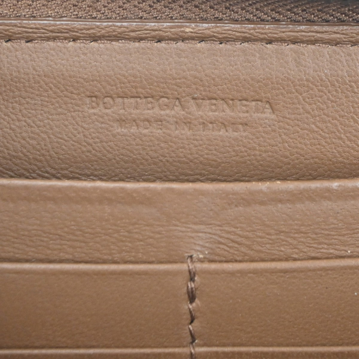 BOTTEGA VENETA Intrecciato Zip Around Long Wallet Embossing Leather BN 67KC539