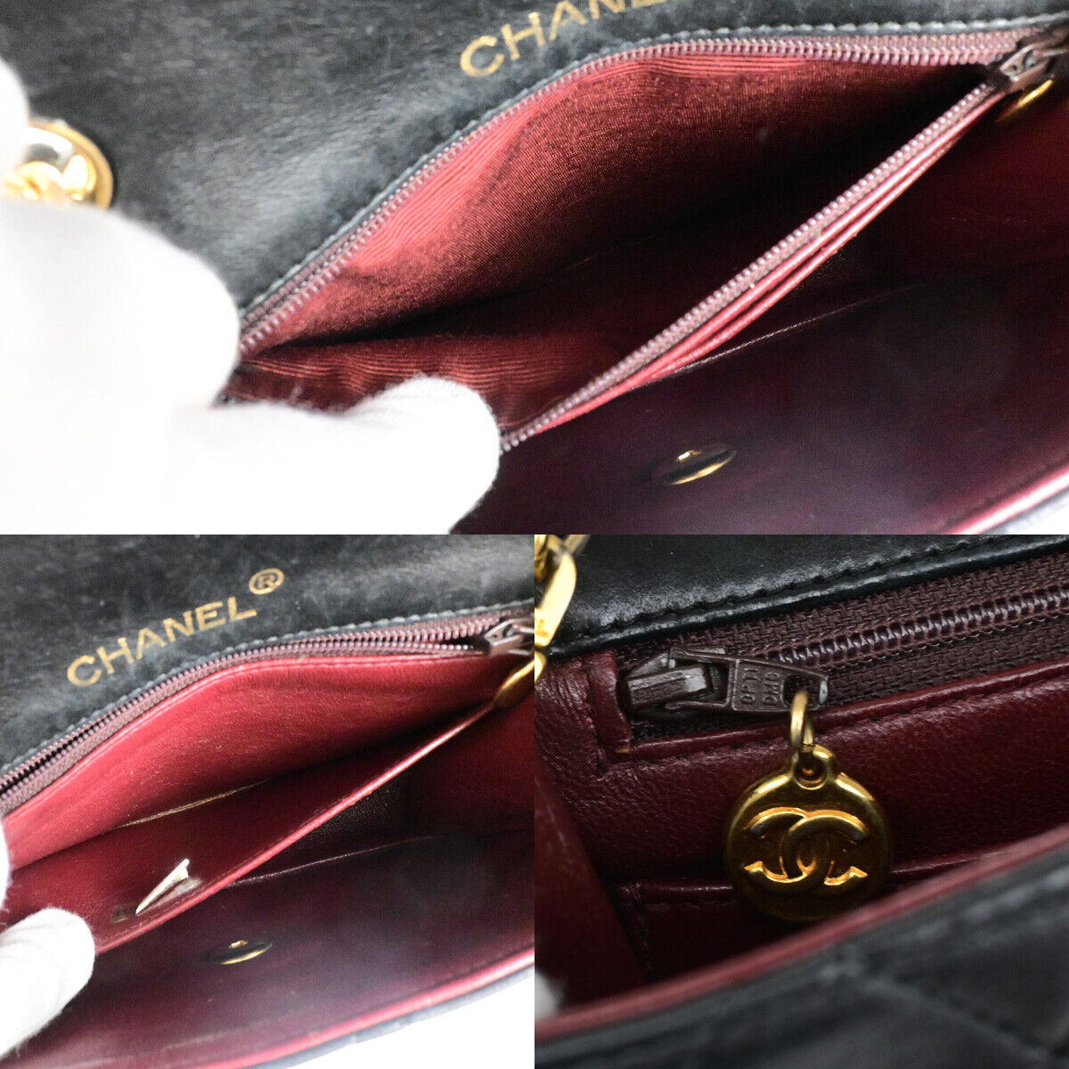 CHANEL CC Mini Matelasse Chain Shoulder Bag Leather Black GHW Vintage 691RK762