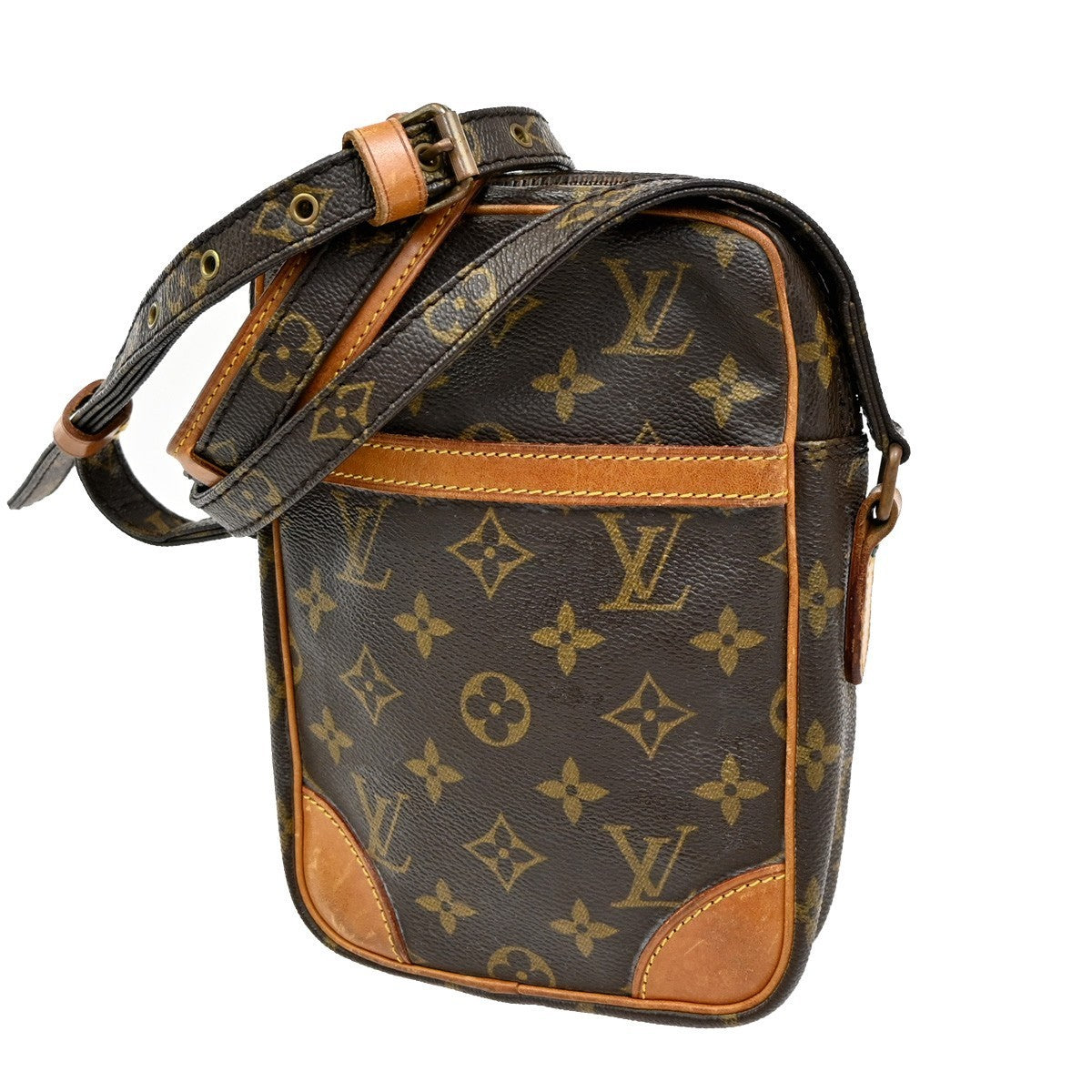 LOUIS VUITTON Danube Shoulder Bag Monogram Leather Brown France M45266 38CA492