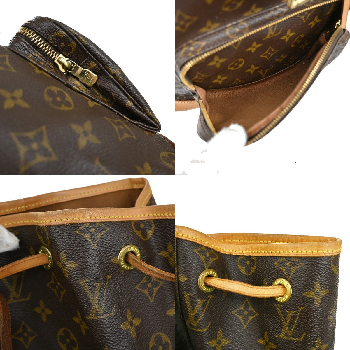 LOUIS VUITTON Montsouris GM Backpack Bag Monogram Leather Brown M51135 96EF833
