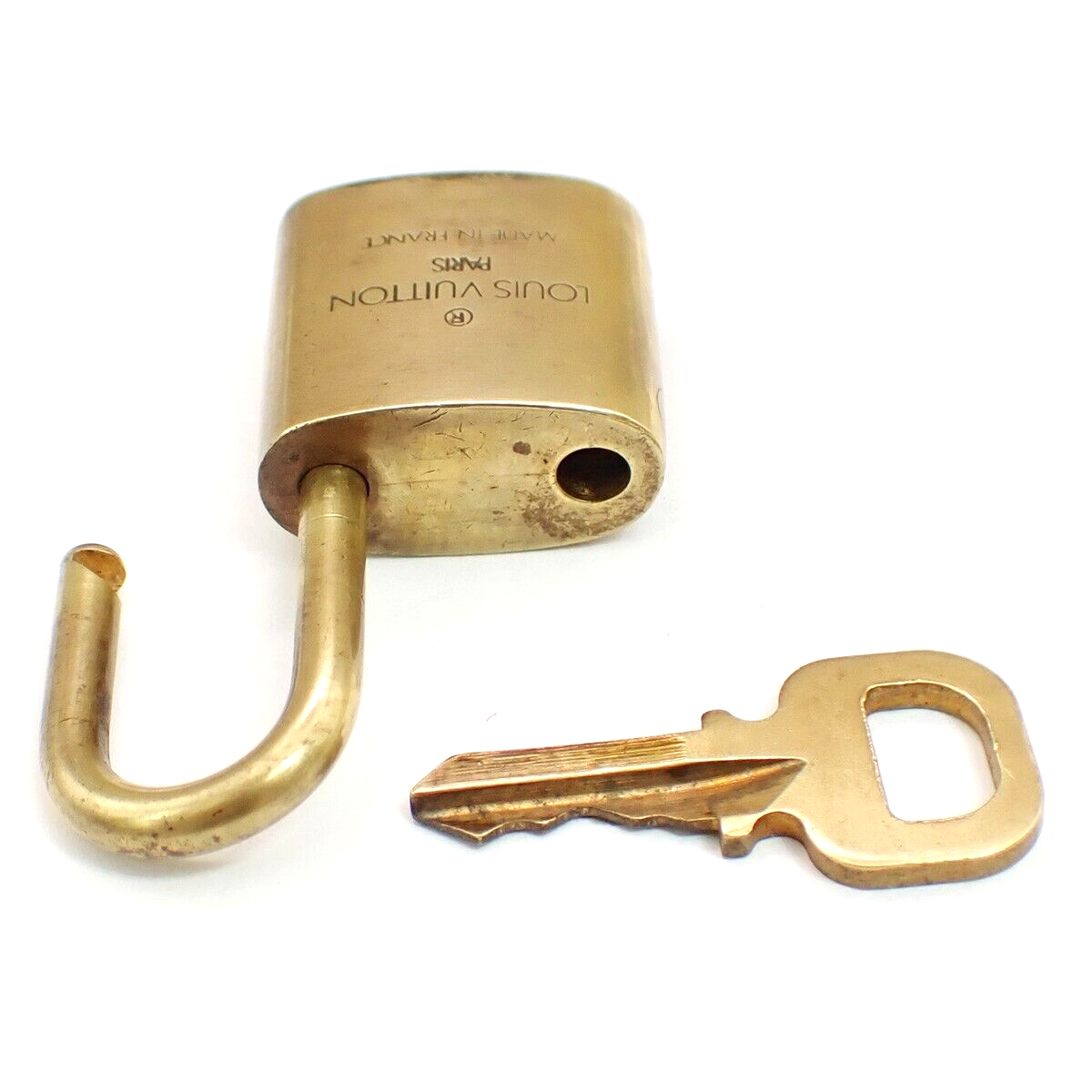 LOUIS VUITTON LV 10 Set  Padlock Key Bag Charm Cadena Gold Plated France 37YF806