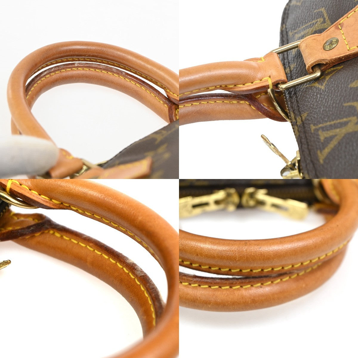 LOUIS VUITTON LV Logo Alma Hand Bag Monogram Leather Brown France M51130 88KC295