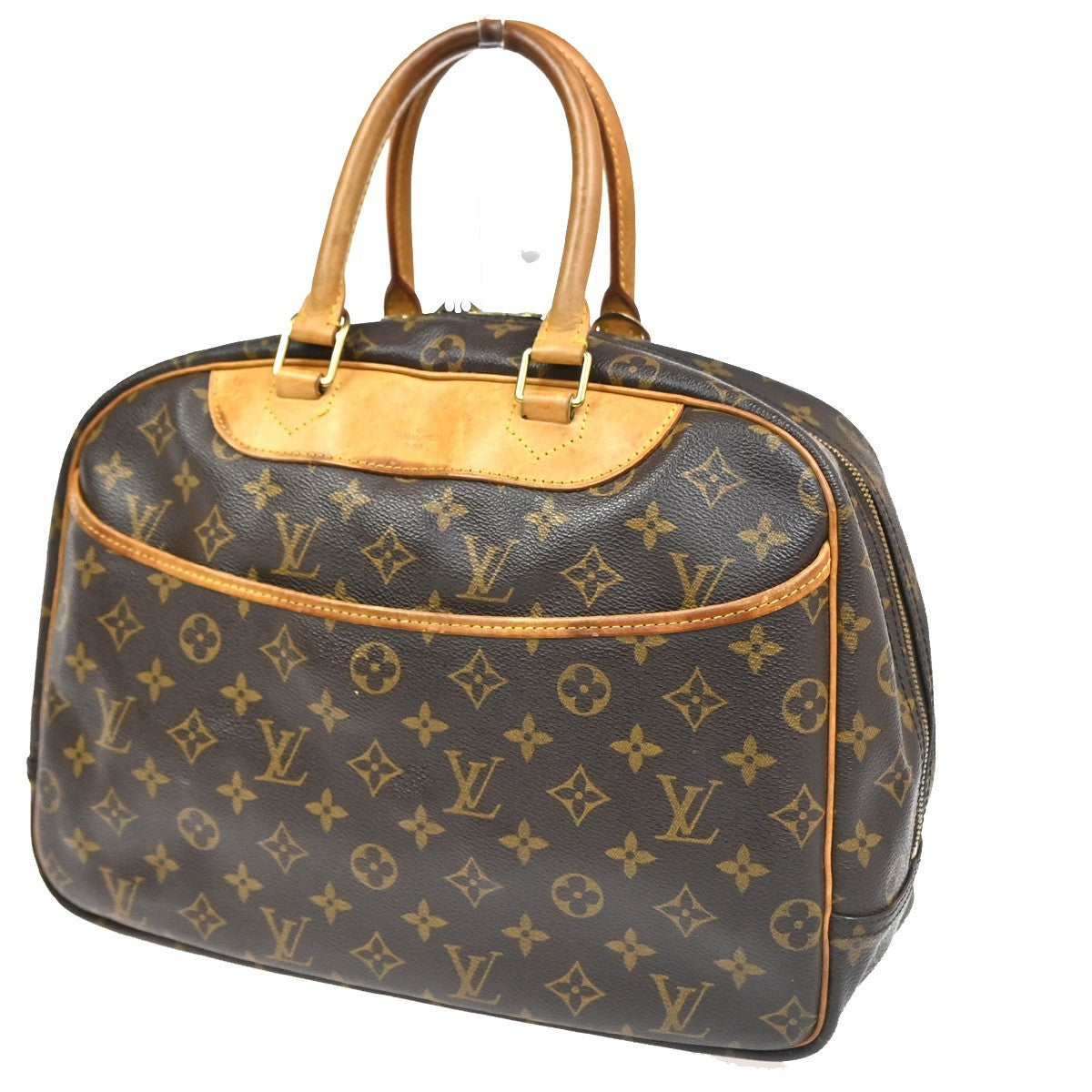 LOUIS VUITTON LV Logo Deauville Hand Bag Monogram Leather Brown M47270 34CA832