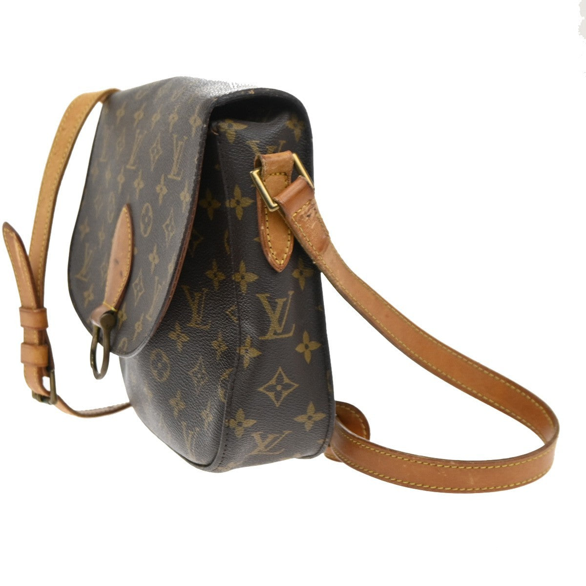 LOUIS VUITTON Saint Cloud GM Shoulder Bag Monogram Leather Brown M51242 33CA335