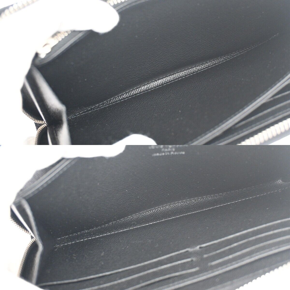 LOUIS VUITTON LV Logo Long Zippy Wallet Purse Epi Leather Black France 70GA629