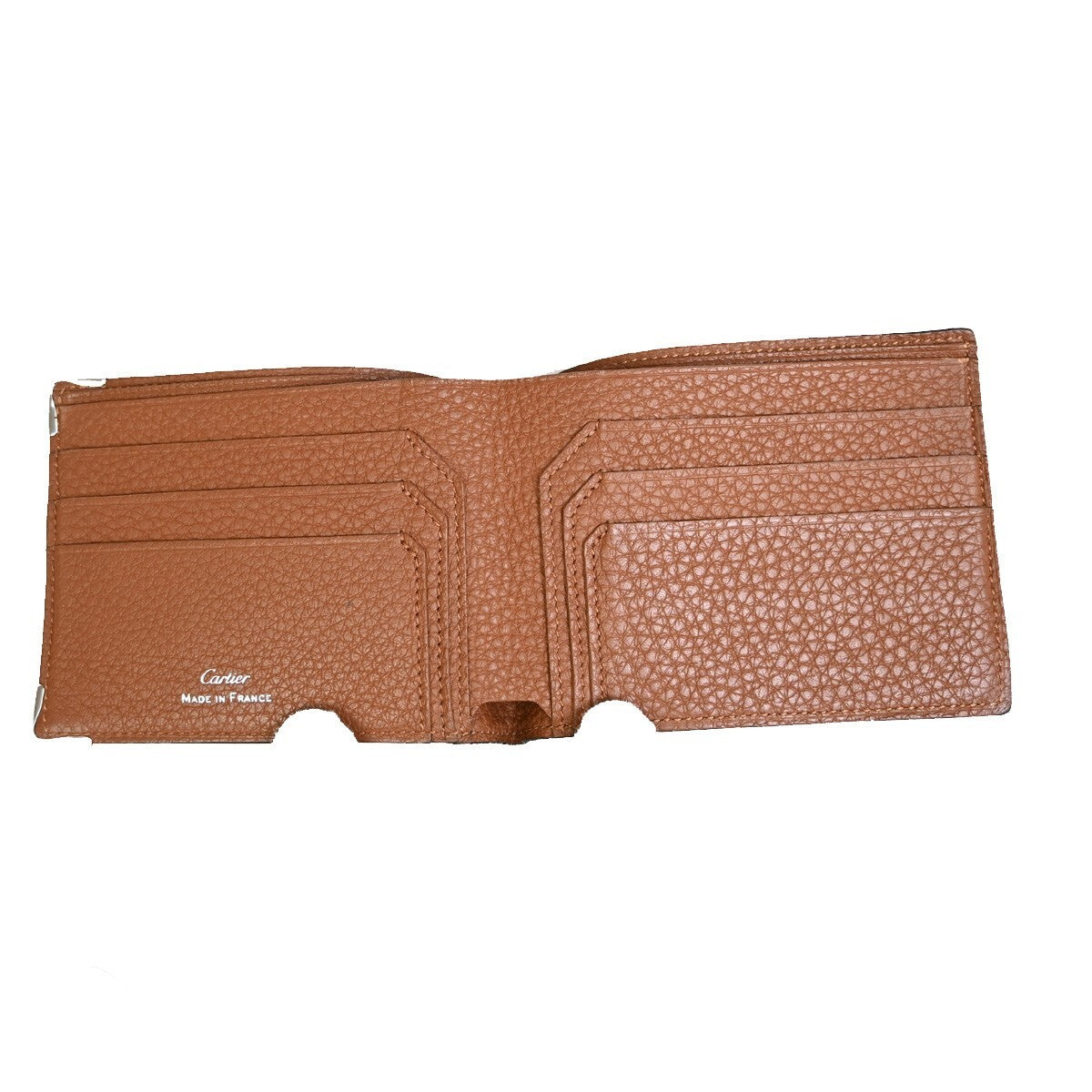 Must De Cartier 2C Logo Bifold Compact Wallet Leather Brown SHW 01EE270