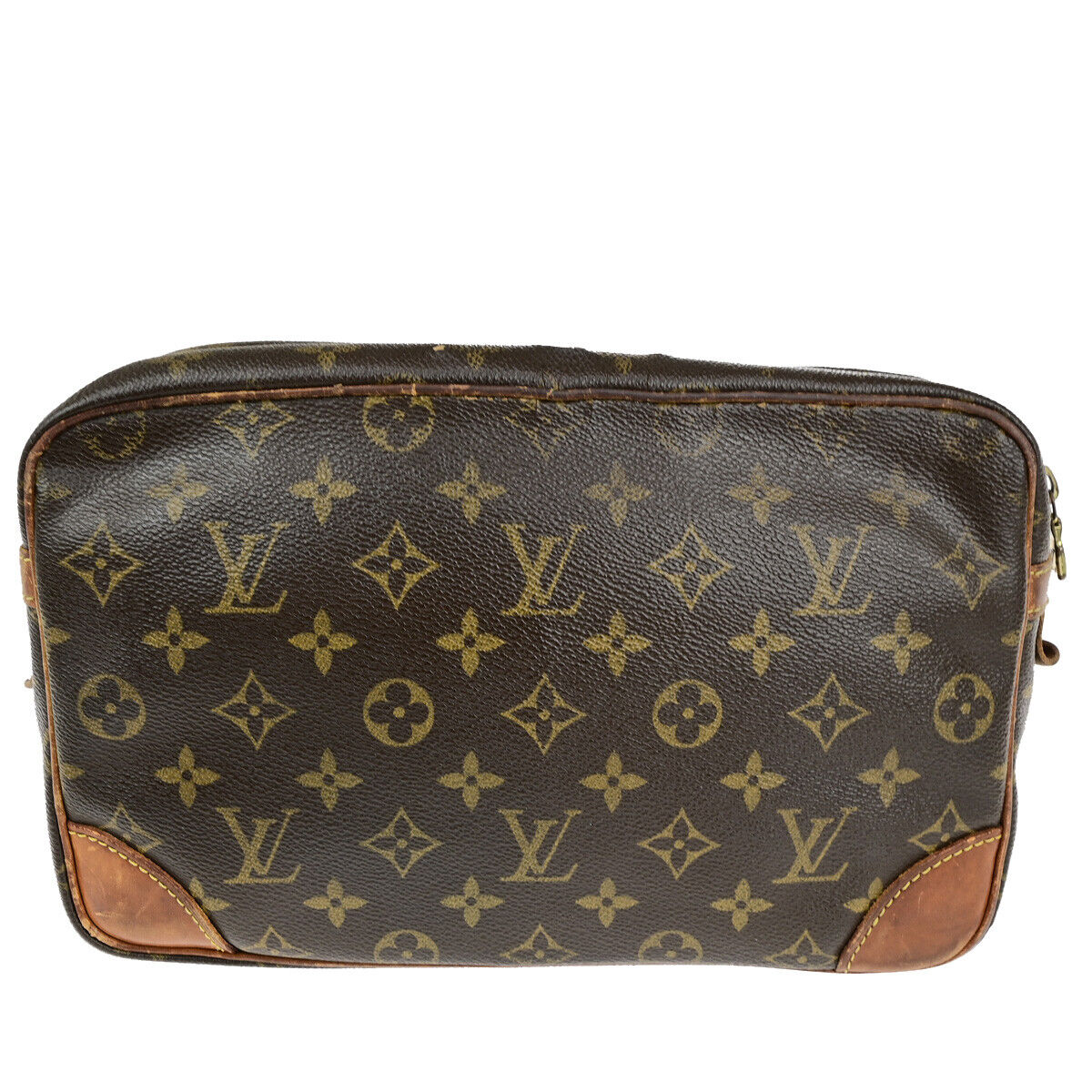 LOUIS VUITTON Compiegne 28 Clutch Hand Bag Monogram Leather Brown M51845 01YG773