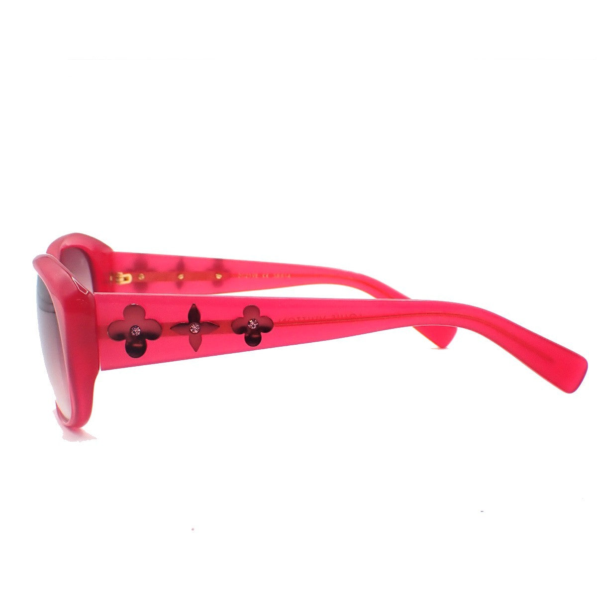 LOUIS VUITTON Sunglasses Eye Wear Metal Plastic Gold RED Italy Z0219E 65KC958
