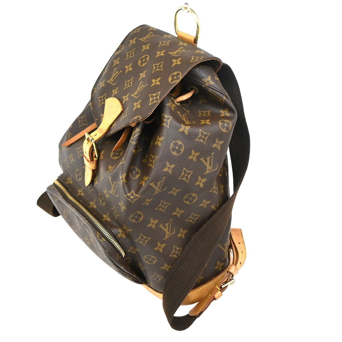 LOUIS VUITTON Montsouris GM Backpack Bag Monogram Leather Brown M51135 97TA524