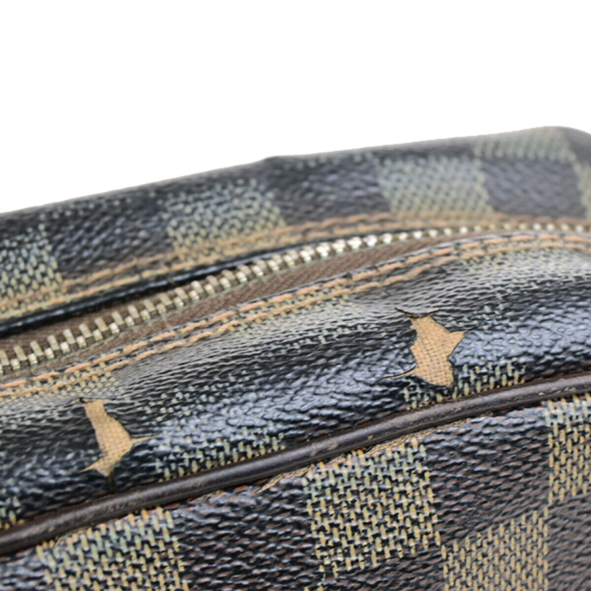 LOUIS VUITTON Olav PM Shoulder Bag Damier Ebene Leather Brown N41442 69YG638