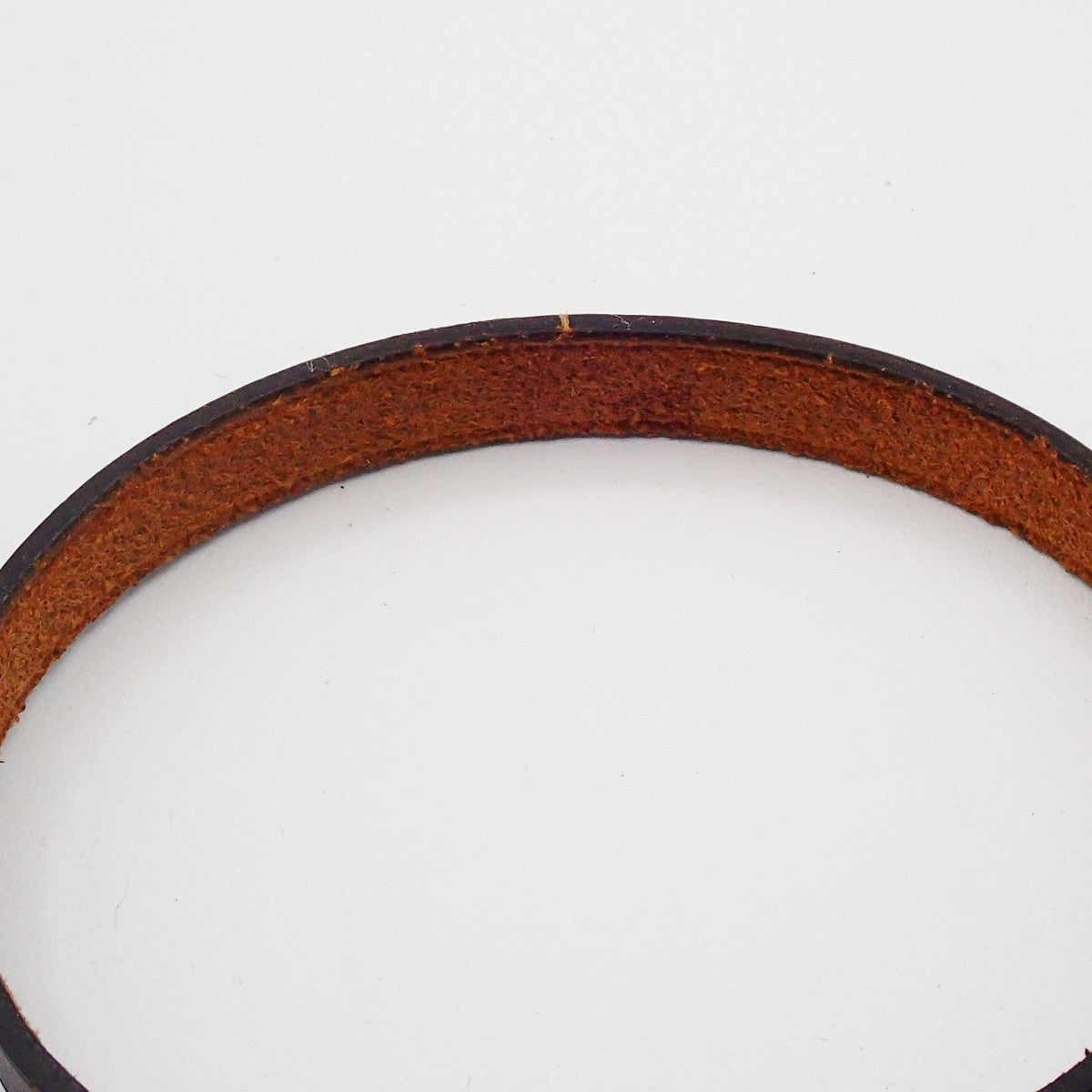 HERMES Logo Api Bracelet Leather Brown GHW 05RP161