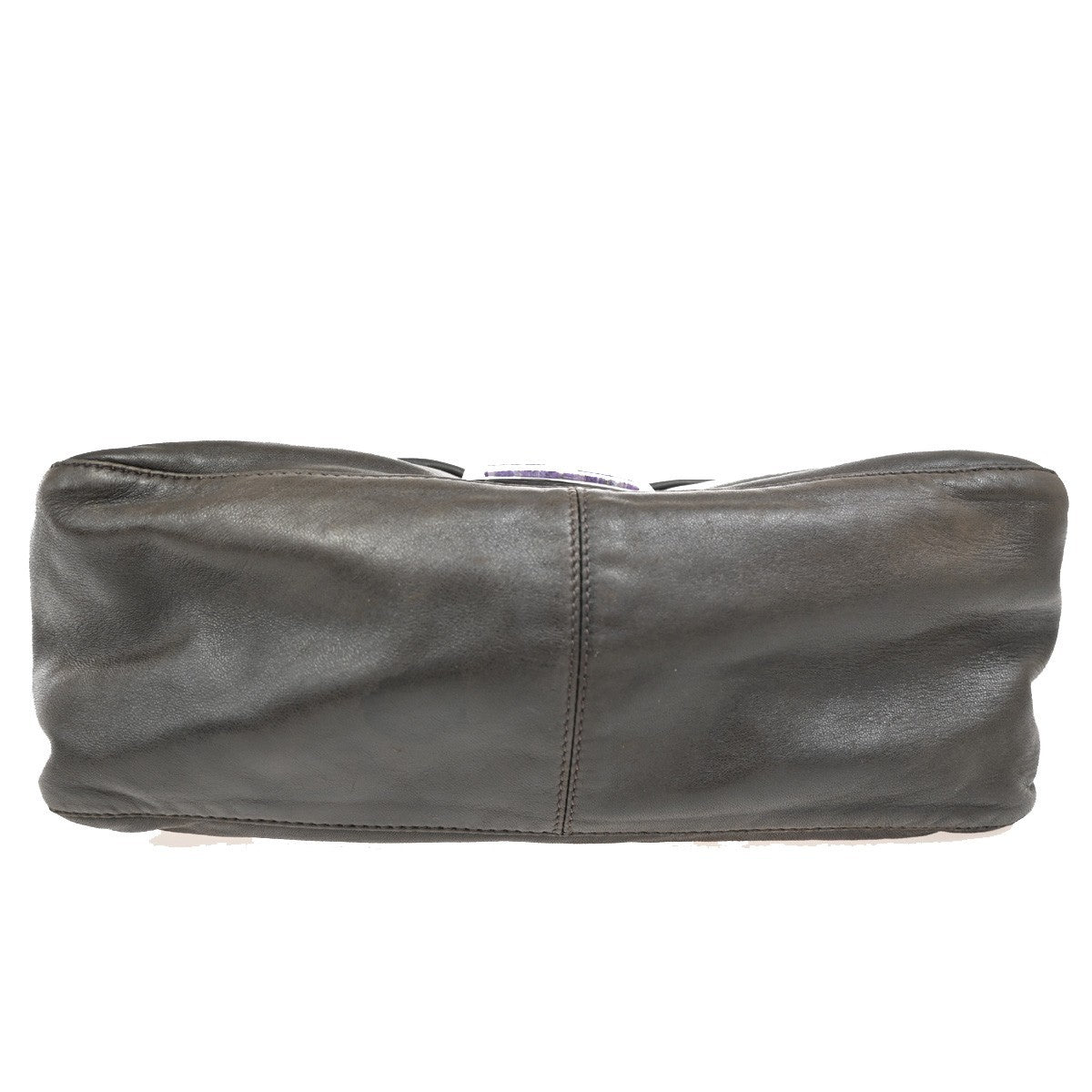 FENDI Mamma Baguette Shoulder Hand bag Leather Stone Brown Italy SHW 46RL468