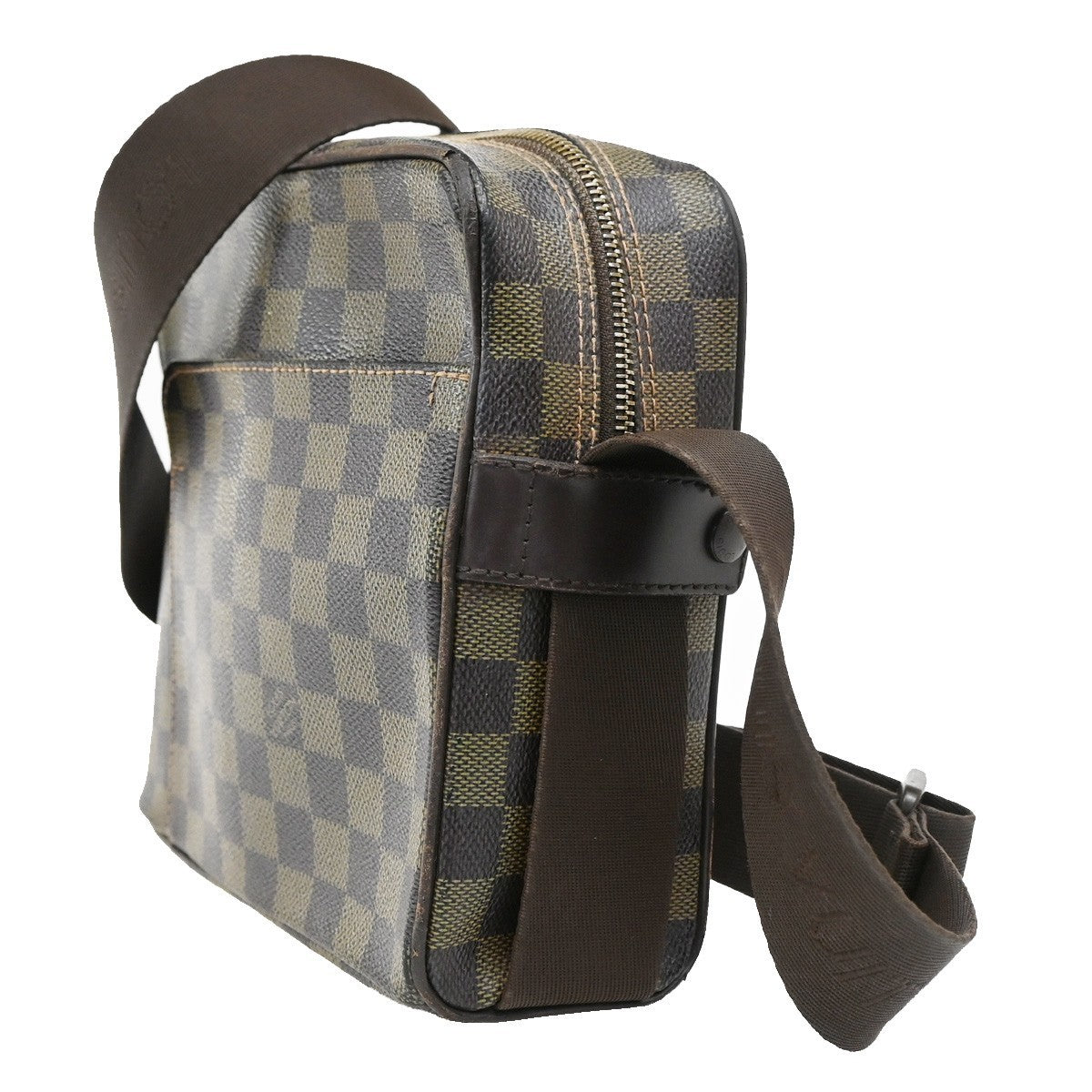 LOUIS VUITTON Olav PM Shoulder Bag Damier Ebene Leather Brown N41442 34CA223