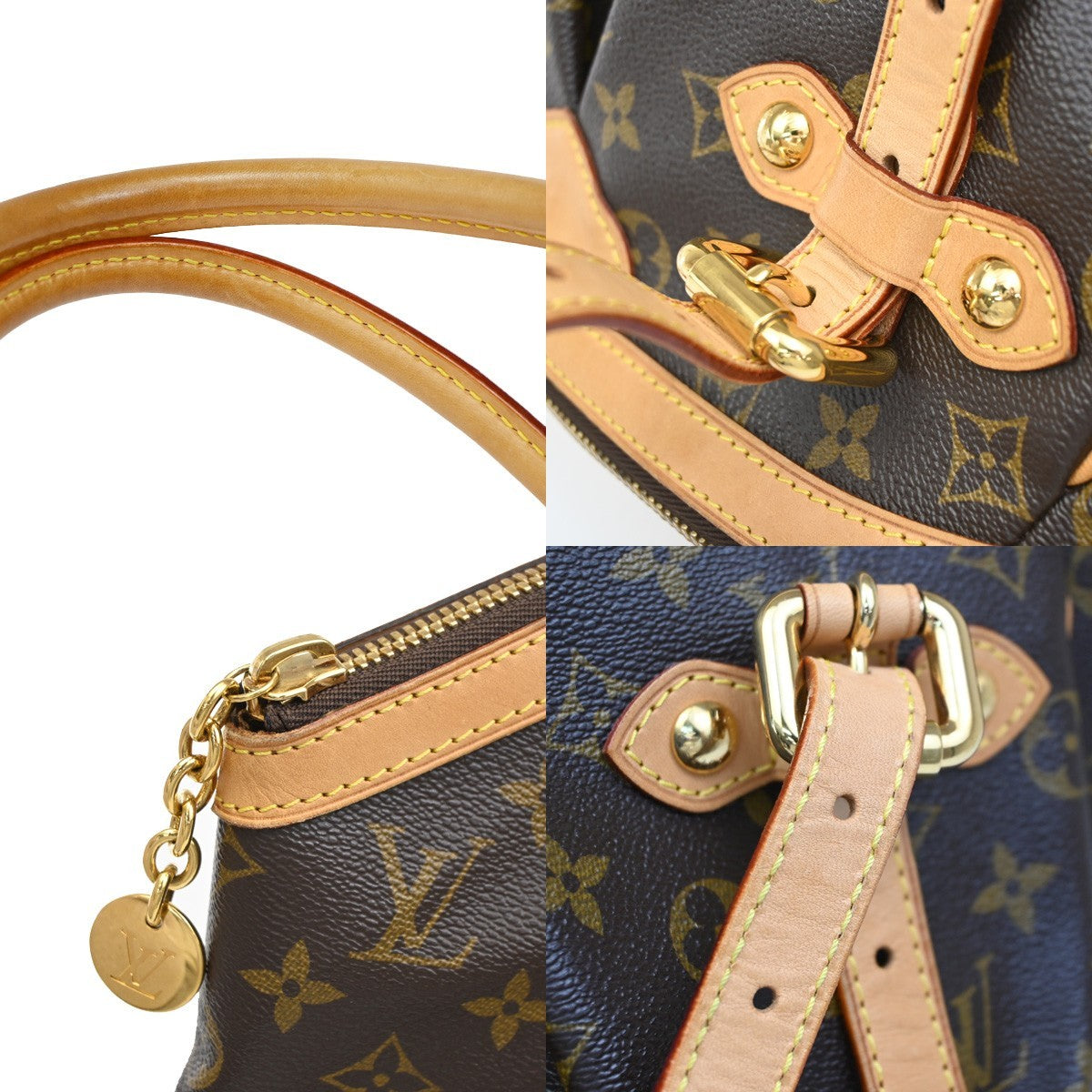LOUIS VUITTON LV Tivoli GM Shoulder Bag Monogram Leather Brown M40144 57CA616