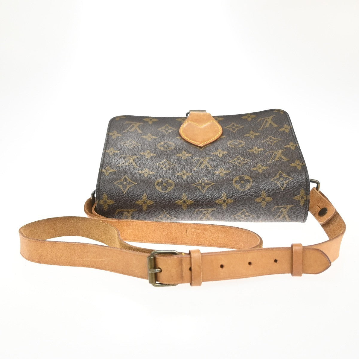 LOUIS VUITTON Cartouchiere MM Shoulder Bag Monogram Leather Brown M51253 70MA497