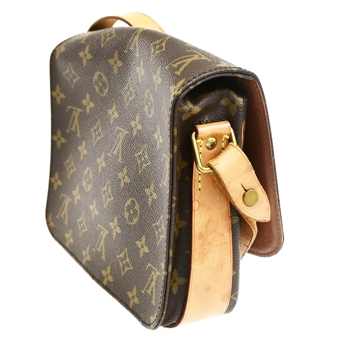 LOUIS VUITTON Cartouchiere MM Shoulder Bag Monogram Leather Brown M51253 83CB039